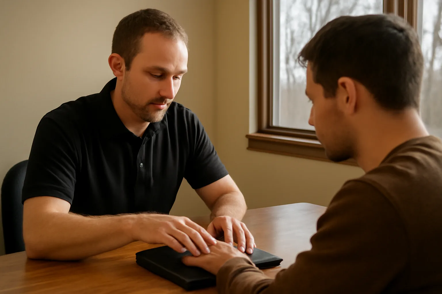 Hands capturing fingerprints for live-scan work in Indianapolis